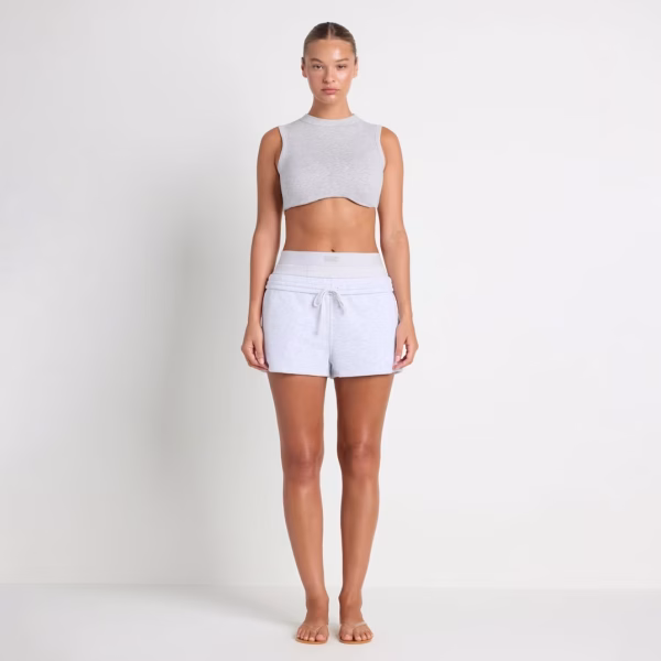 Animejisho Ice Gray Virexa Drawstring Lounge Shorts Wide Waistband