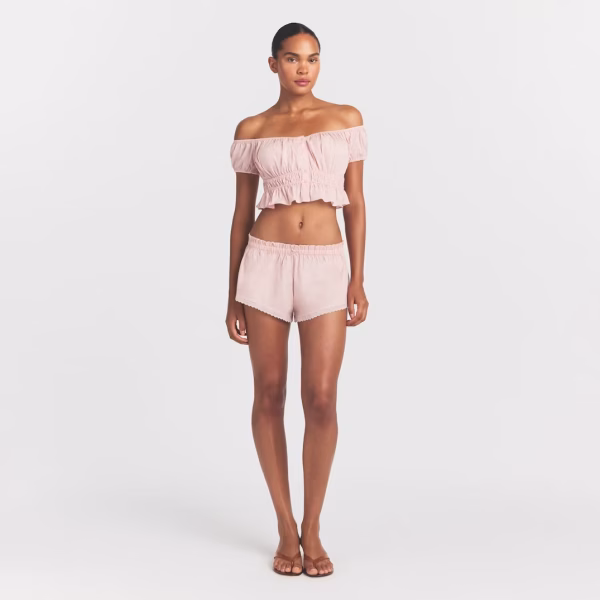 Animejisho Lounge Shorts Blush Pink Calyvera Lace Trim Style