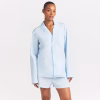 Light Blue Animejisho Virelune Long Sleeve Button Front Pajama Shorts Set